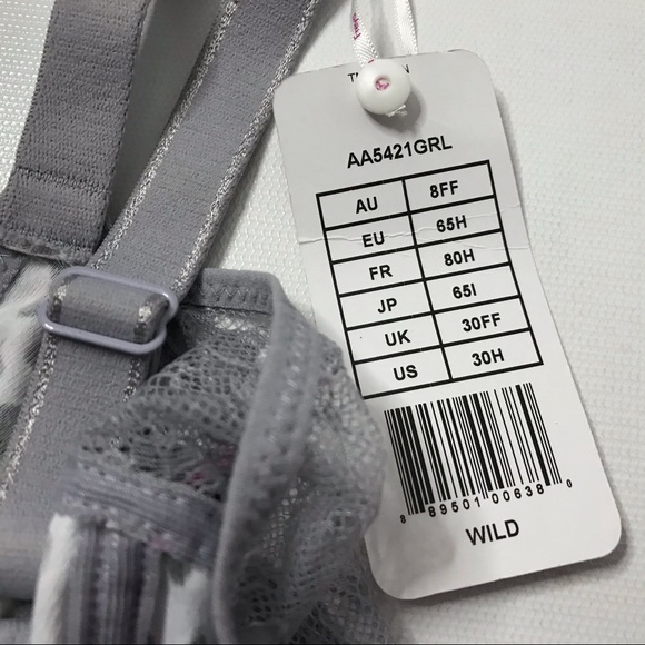 FREYA Grey Leopard Print Wild Plunge Bra Underwire - Picture 4 of 8